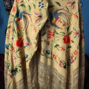 Mantón de Manila Imperio flores y pajaros (M108)