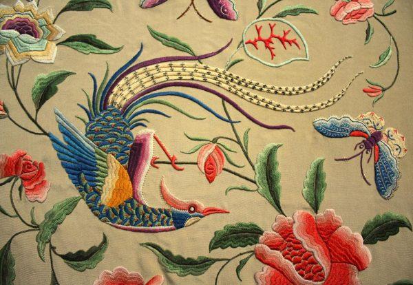Mantón de Manila Imperio flores y pajaros (M108) - Imagen 11