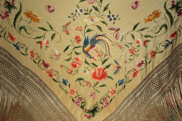 Mantón de Manila Imperio flores y pajaros (M108) - Imagen 20