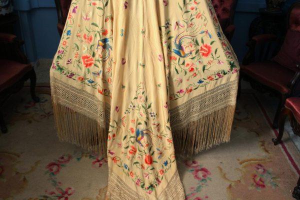 Mantón de Manila Imperio flores y pajaros (M108) - Imagen 27