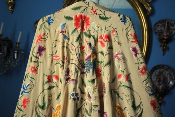 Mantón de Manila Imperio flores y pajaros (M108) - Imagen 30