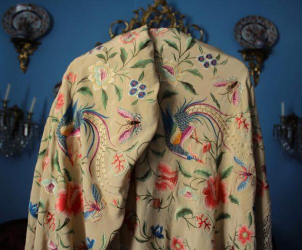 Mantón de Manila Imperio flores y pajaros (M108) - Imagen 45