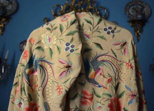 Mantón de Manila Imperio flores y pajaros (M108) - Imagen 2