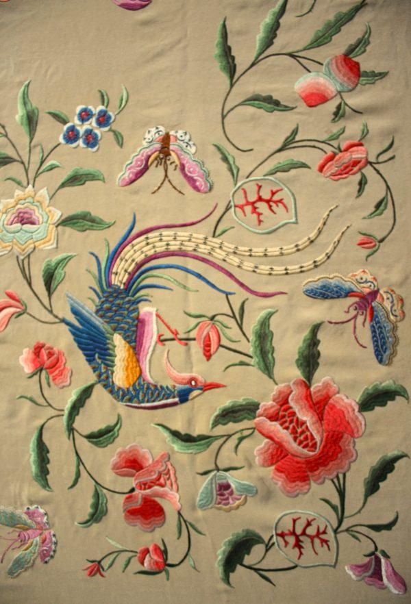 Mantón de Manila Imperio flores y pajaros (M108) - Imagen 39