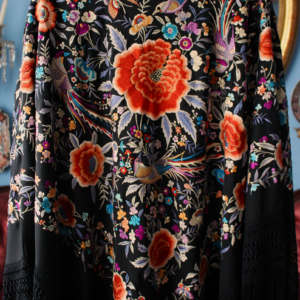 MANTON DE MANILA DE AVES Y FLORES (M065)