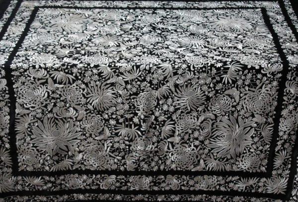 Mantón de Manila Negro y Blanco (M171) - Imagen 28