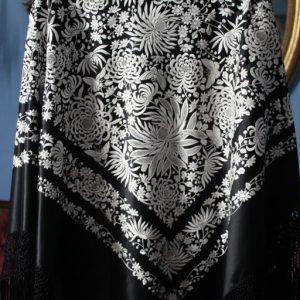 Mantón de Manila Negro y Blanco (M171)