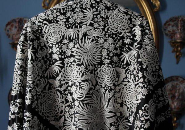 Mantón de Manila Negro y Blanco (M171) - Imagen 7