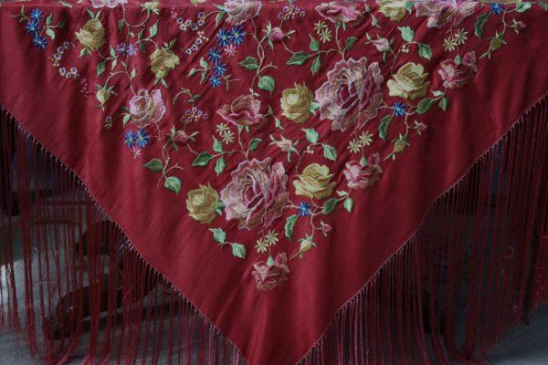 Mantón de Manila Vintage rojo (M100) - Imagen 26